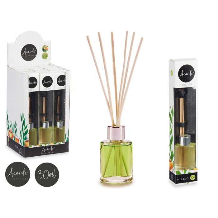 Mikado 30 ml Té Verde Acorde - Vidrio, Madera, Palma de Ratan - 4.4x7.4x2.9 cm (24 Unidades) Mikado 30 ml Té Verde Acorde - Vidrio, Madera, Palma de Ratan - 4.4x7.4x2.9 cm (24 Unidades)