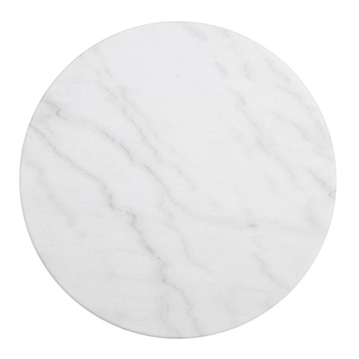 Mesa Auxiliar Blanco-Negro Metal-Mármol 60 X 60 X 71 cm