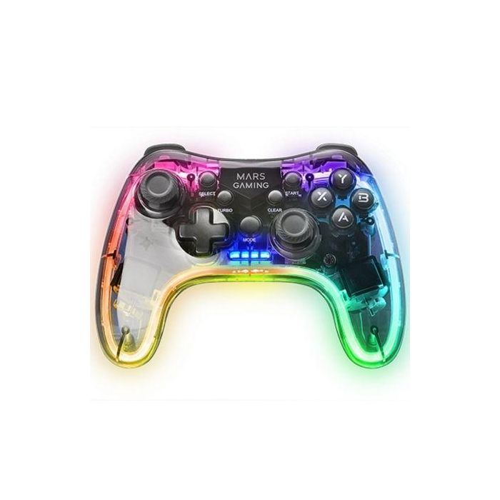 Mars Gaming MGP-24 Gamepad Inalámbrico 2.4GPRO RGB Translúcido Vibración Háptica Dual Multiplataforma PC PS3 PS4 XBOX 1 Mars Gaming MGP-24 Gamepad Inalámbrico 2.4GPRO RGB Translúcido Vibración Háptica Dual Multiplataforma PC PS3 PS4 XBOX 1