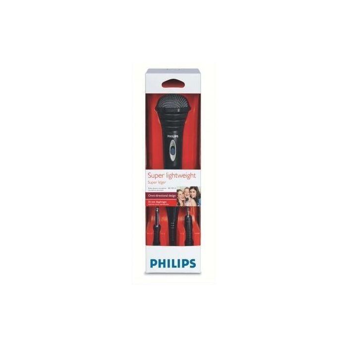 Philips SBCMD110 Micrófono Dinámico Omnidireccional con Guardavientos para Karaoke, Cable 1.5m, Conexión 3.5/6.3mm 1 Philips SBCMD110 Micrófono Dinámico Omnidireccional con Guardavientos para Karaoke, Cable 1.5m, Conexión 3.5/6.3mm 1