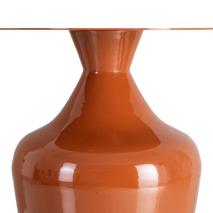 Mesa Auxiliar Terracota Metal Decoración 38 X 38 X 47 cm