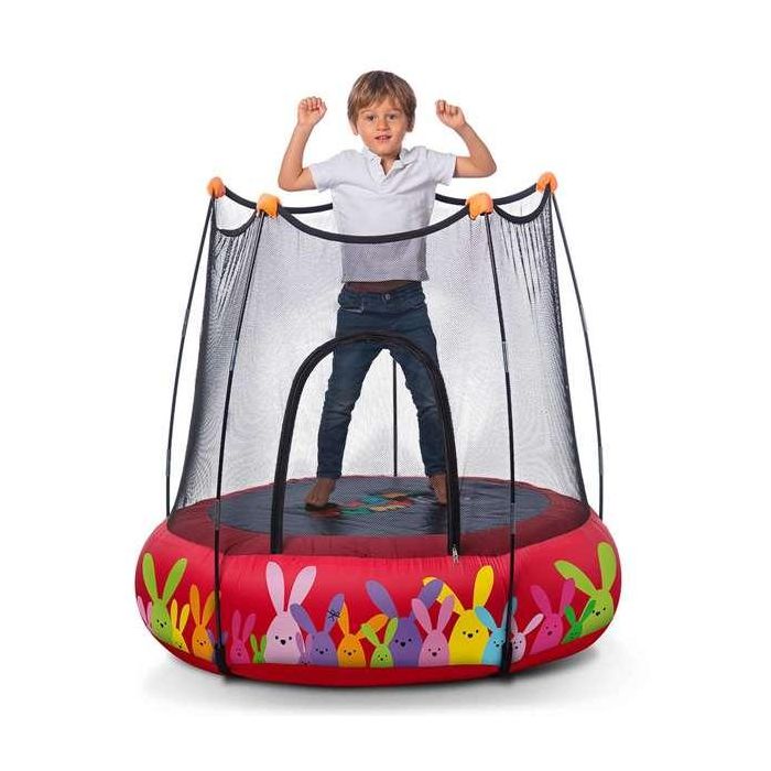 Trampolin con red hinchable 120 cm diametro x 35 cm altura - rojo 2