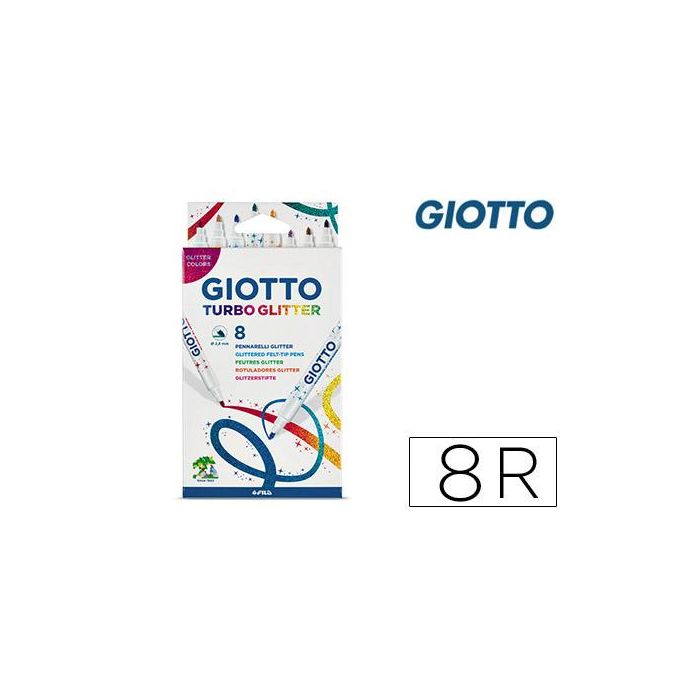 Rotulador Giotto Turbo Glitter Purpurina Caja De 8 Unidades