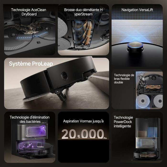 Dreame DRE1737988502731 Robot Aspirador Ultracompleto X50 con Base, Prevención Obstáculos IA, Navegación 360°, 20.000 Pa 1