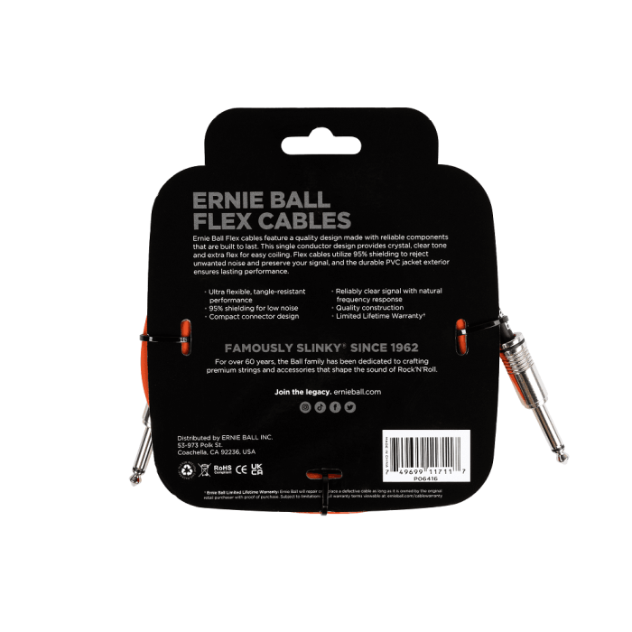 Cable Eb Instrumento Flex Jack-Jack Ss 3 M - Naranja 1 Cable Eb Instrumento Flex Jack-Jack Ss 3 M - Naranja 1