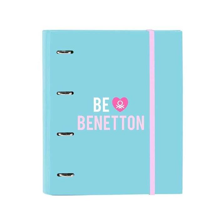 Carpeta de anillas Benetton Unique Rosa Turquesa 27 x 32 x 3.5 cm