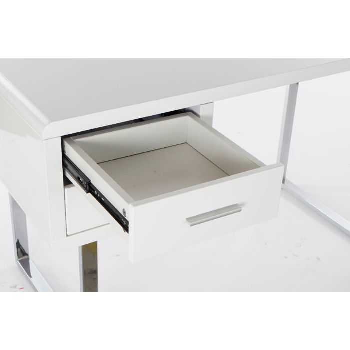 DKD Home Decor Escritorio Moderno Blanco Plateado 120x55x76 cm 3