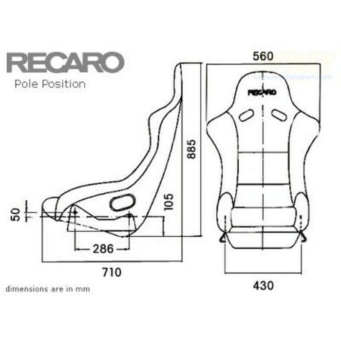 Recaro REC070.98.0193 Asiento Pole Position FIA Homologado GRP Velour Rojo con Cabezal Integrado Soporte Lateral Óptimo Piloto & Copiloto 1