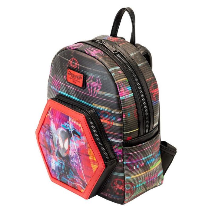 Mochila lenticular Cruzando el Multiverso Spiderman Marvel Loungefly 27cm 3
