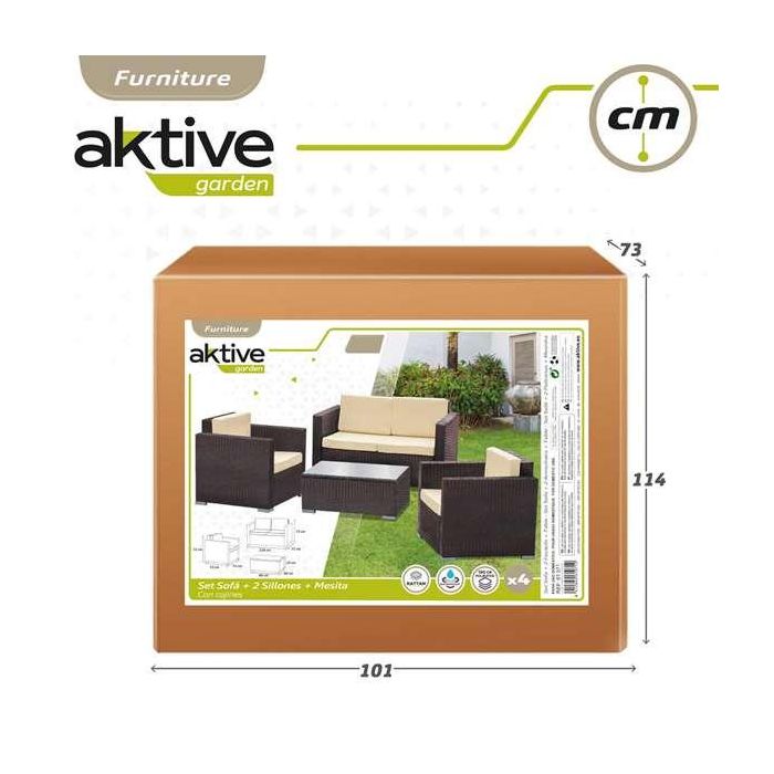 Conjunto de sofá (128x72 cm) + 2 sillones (71x72 cm) + mesa (80x50x32 cm) aktive 1 Conjunto de sofá (128x72 cm) + 2 sillones (71x72 cm) + mesa (80x50x32 cm) aktive 1