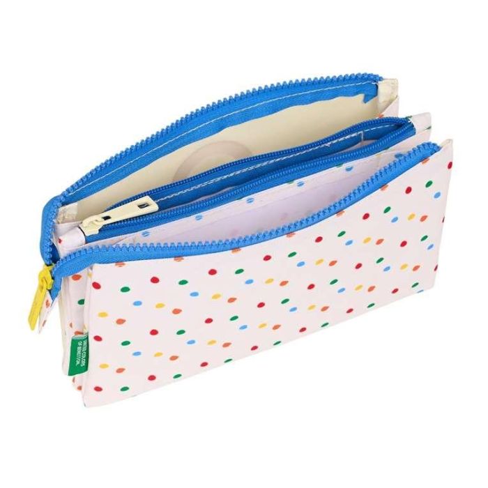 Portatodo Triple Benetton Topitos Blanco (22 x 12 x 3 cm) 2 Portatodo Triple Benetton Topitos Blanco (22 x 12 x 3 cm) 2