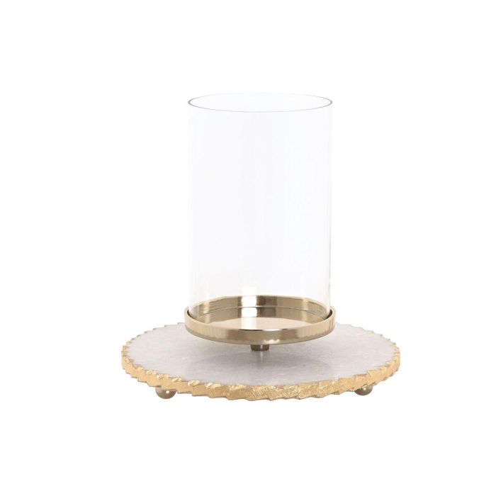 Portavela Moderno DKD Home Decor Blanco Dorado 25 x 27 x 25 cm Portavela Moderno DKD Home Decor Blanco Dorado 25 x 27 x 25 cm