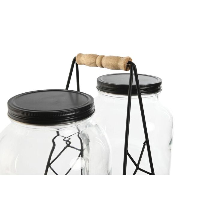 Dispensador Bebidas Basicos DKD Home Decor Negro 18 x 46 x 34 cm Set de 2 2