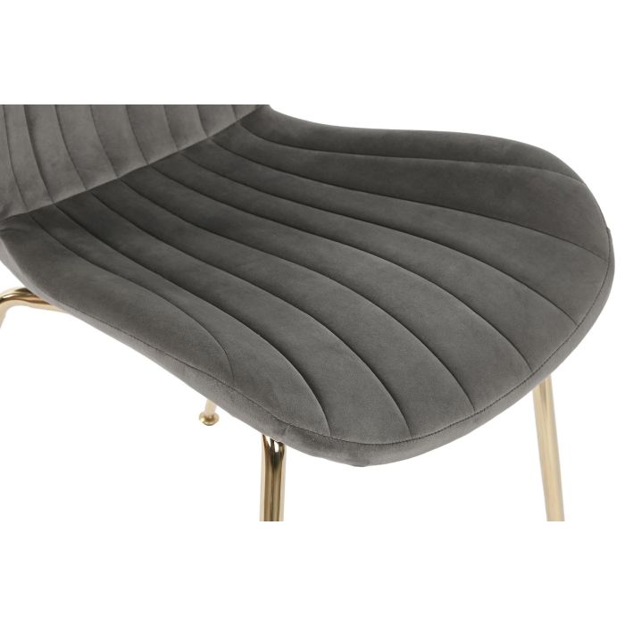 DKD Home Decor Silla Glam Gris Claro Dorado 49 x 84 x 54 cm (2 Unidades) 1 DKD Home Decor Silla Glam Gris Claro Dorado 49 x 84 x 54 cm (2 Unidades) 1