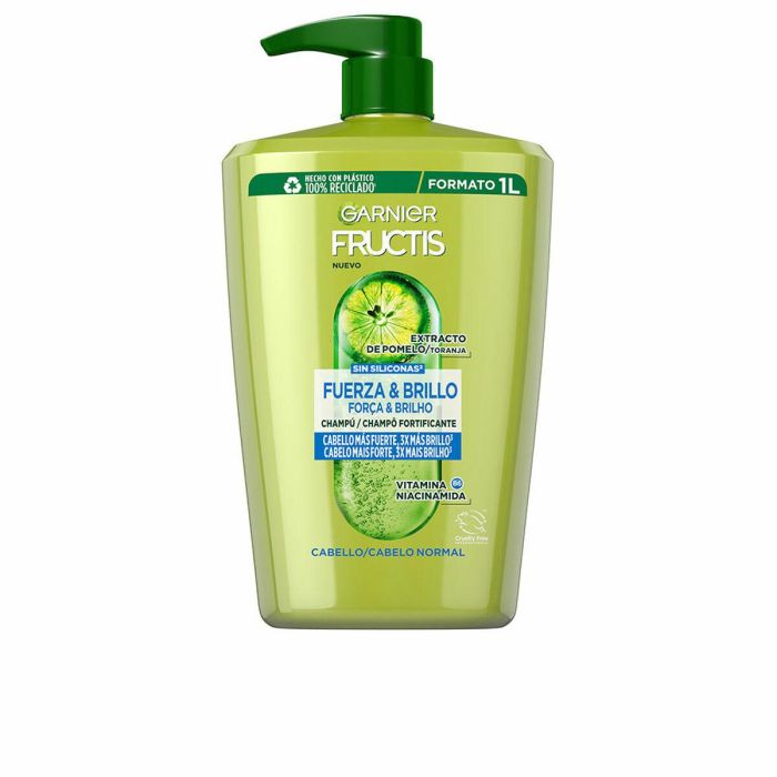 Garnier Champú Fuerza & Brillo Antirrotura, Champú Brillo, 1000 ml