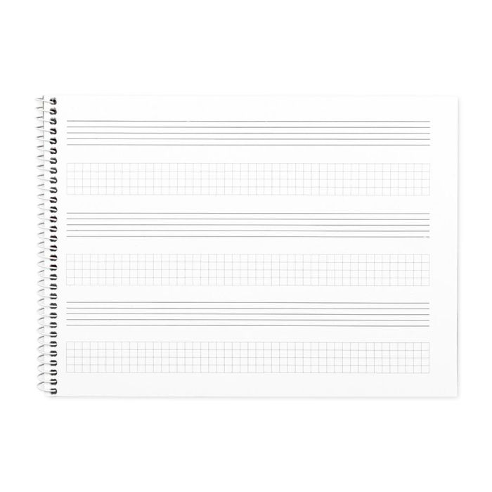 Bloc Musica Liderpapel Combi Pentagrama 3 mm Mas Cuadricula De 4 mm Para Anotaciones Cuarto20 Hojas 100 gr-M2 3