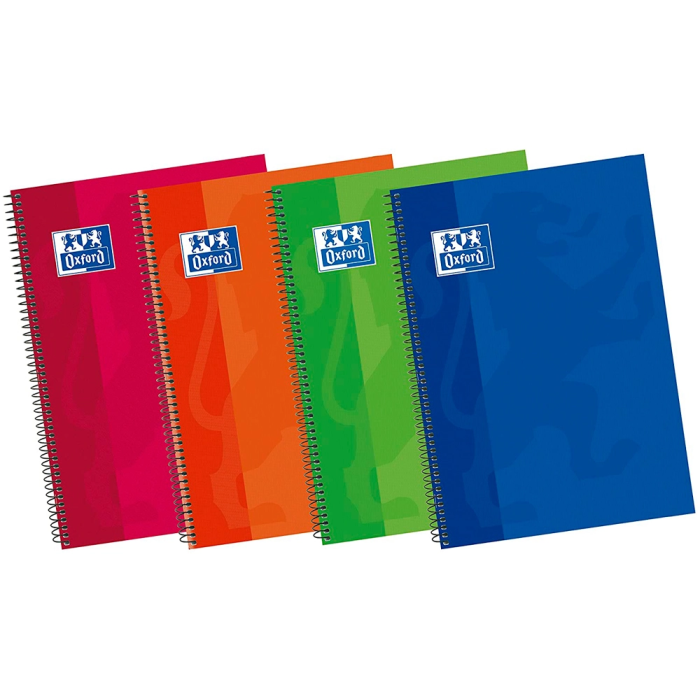 Oxford Cuaderno Espiral Classic White&Erase 80H 4º 90gr 4x4 Tapa Extradura C-Surtidos (Set de 5) (Set de 5) 1
