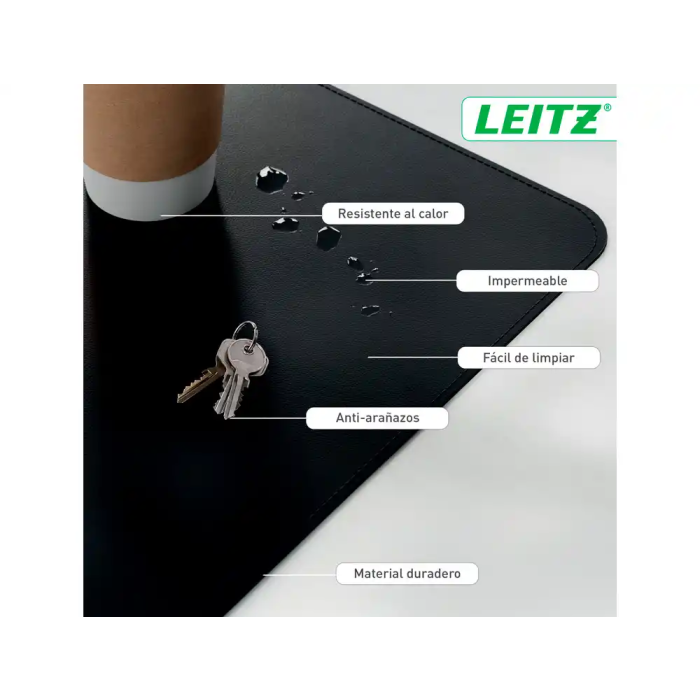 Leitz Alfombrilla de Sobremesa Grande, Protector de Escritorio Impermeable, 80x40 cm, Negro 4