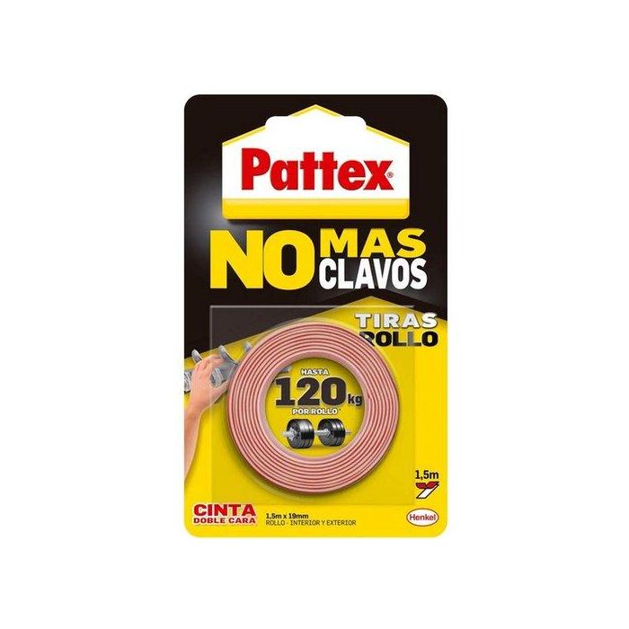 Cinta Doble Cara Pattex No Mas Clavos Rollo 19Mm X 1,5M