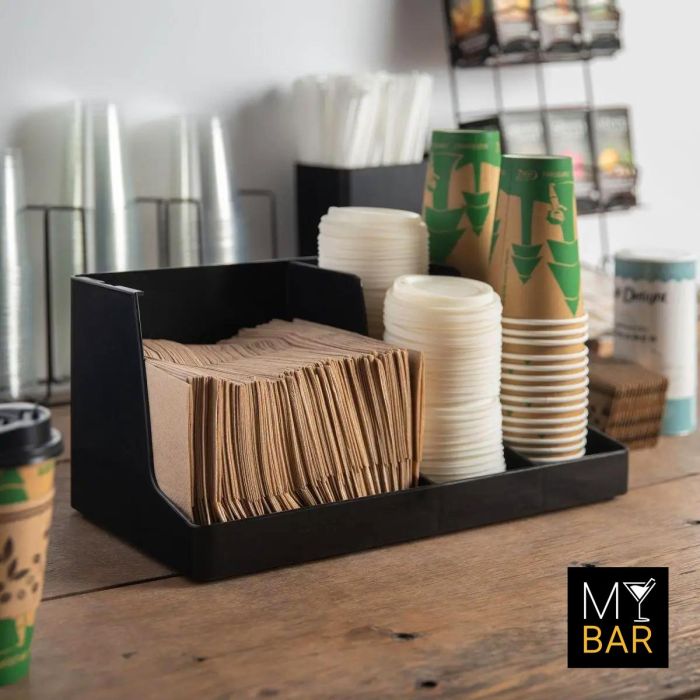 Organizador de Servilletas, Tapas y Vasos My Bar - 3 Secciones (6 Unidades) 5 Organizador de Servilletas, Tapas y Vasos My Bar - 3 Secciones (6 Unidades) 5