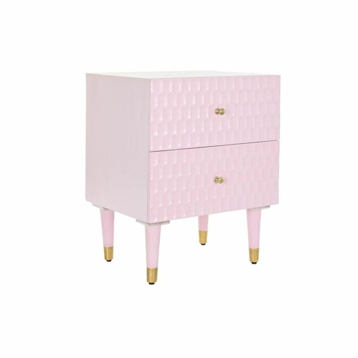 Mesita de Noche DKD Home Decor 52 x 42 x 65 cm Metal Rosa claro Madera de mango Mesita de Noche DKD Home Decor 52 x 42 x 65 cm Metal Rosa claro Madera de mango