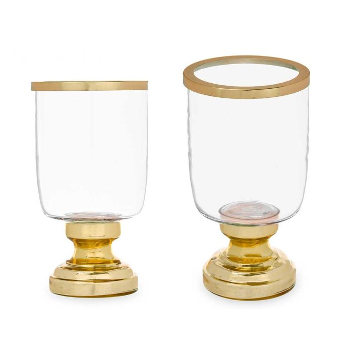 Portavela Copa Mediana Dorada Giftdecor 12x24.5x12 cm, Cristal y Acero, Oro (6 Unidades) Portavela Copa Mediana Dorada Giftdecor 12x24.5x12 cm, Cristal y Acero, Oro (6 Unidades)