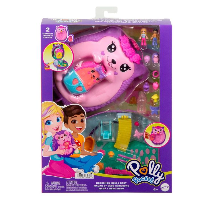 Cofre-Bolso Mamá Erizo Y Bebé Polly Pocket Jbj91 Mattel 1