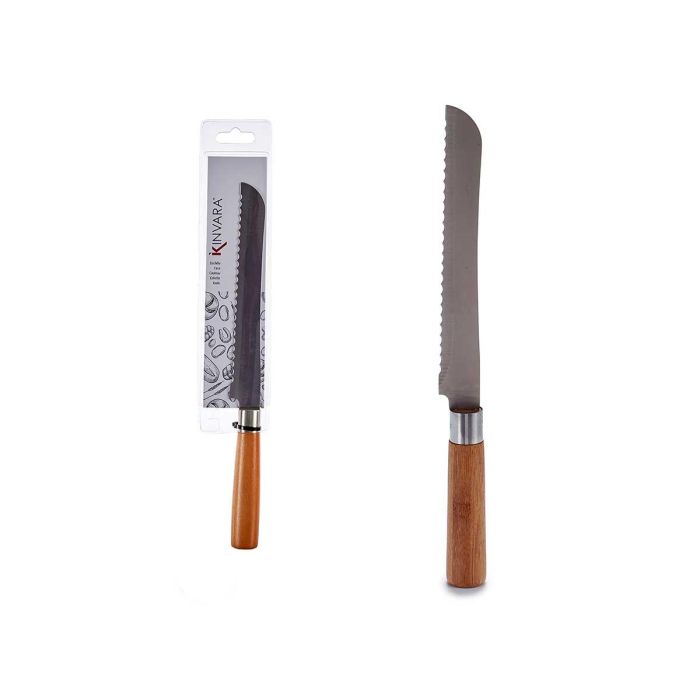 Cuchillo Sierra Kinvara Mango Madera 32 cm, Plata y Marrón, No apto lavavajillas (24 Unidades) Cuchillo Sierra Kinvara Mango Madera 32 cm, Plata y Marrón, No apto lavavajillas (24 Unidades)