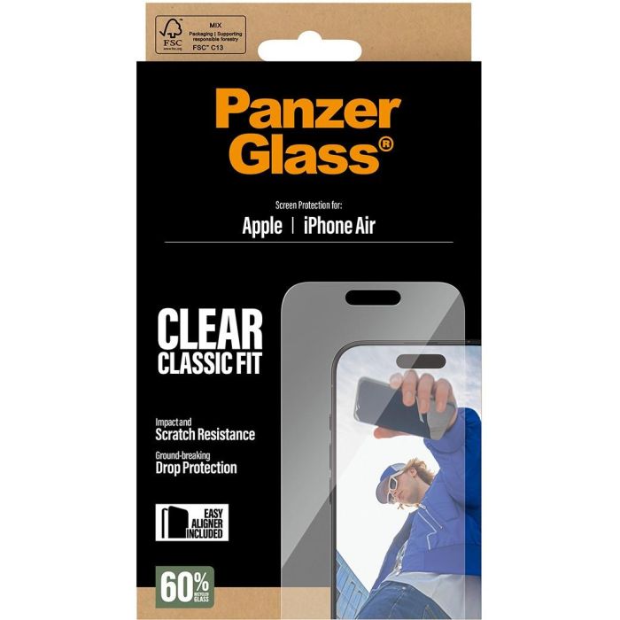 PanzerGlass Classic Fit Schutzglas iPhone Air CF Protector de Pantalla Resistente a Rayones y Golpes para Apple iPhone Air Transparente 2