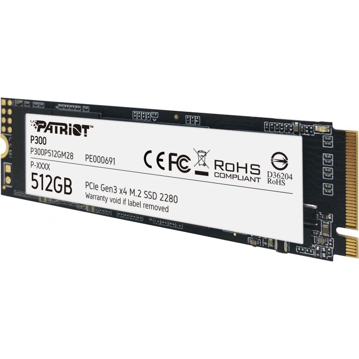 Patriot P300P512GM28 SSD M.2 512 GB PCIe 3.0 x4 NVMe 1.3 2280 – Lectura 1700 MB/s Escritura 1200 MB/s 4
