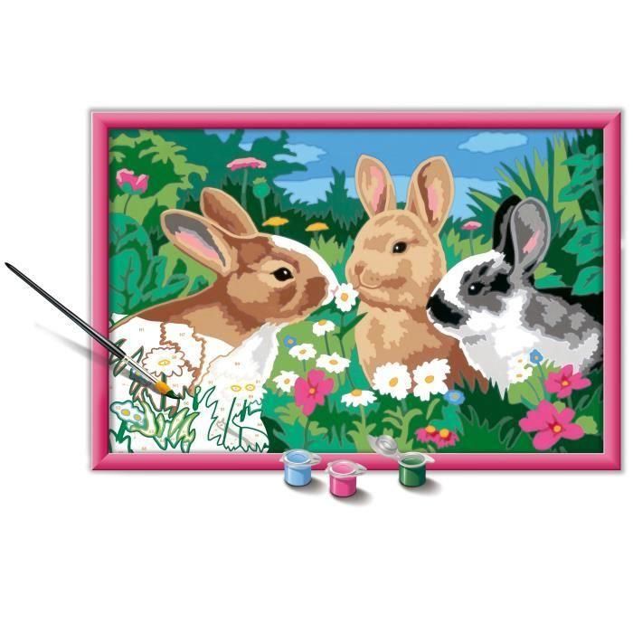 Ravensburger RAV00025847 CreArt Kids Kit Pintura por Números Conejos en el prado 31x21 cm, a partir de 9 años 1