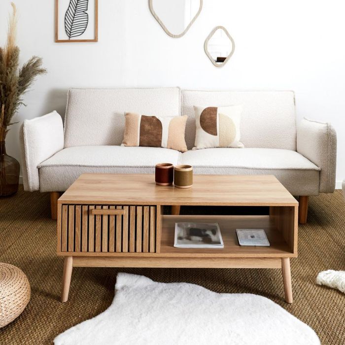 Home Deco Factory Mesa De Centro Klaus, Estructura de MDF y pino, 100x50 cm, h.43 cm 3 Home Deco Factory Mesa De Centro Klaus, Estructura de MDF y pino, 100x50 cm, h.43 cm 3