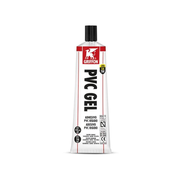 Griffon Adhesivo de PVC Gel 125ml Ref. 6112096 - Rápido, Tixotrópico, Sin THF para Unión de Tubos y Manguitos 0 Griffon Adhesivo de PVC Gel 125ml Ref. 6112096 - Rápido, Tixotrópico, Sin THF para Unión de Tubos y Manguitos 0