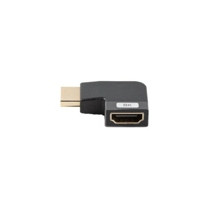 Lanberg Adaptador HDMI Macho - Hembra Angular 8K HDMI 2.1 Chapado en Oro para Transmisión de Señal y Alta Resolución HDR 1