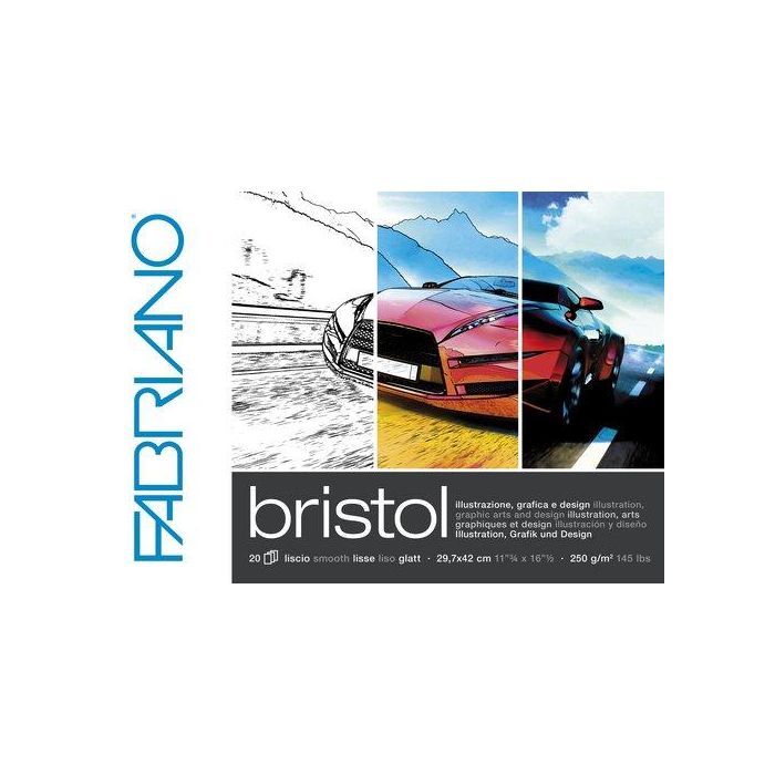 Bloc De Dibujo Fabriano Bristol Illustrazione Encolado A3 250G 20H
