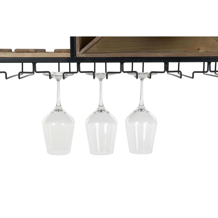 DKD Home Decor Botellero Vintage Cottage 3 Estantes Natural Negro Abeto Metal 24 x 44 x 80 cm 4