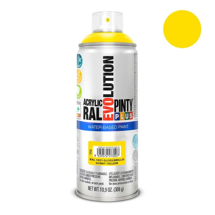 Pinty Plus Pintura en spray evolution water-based 520 cc Ral 1021 amarillo colza