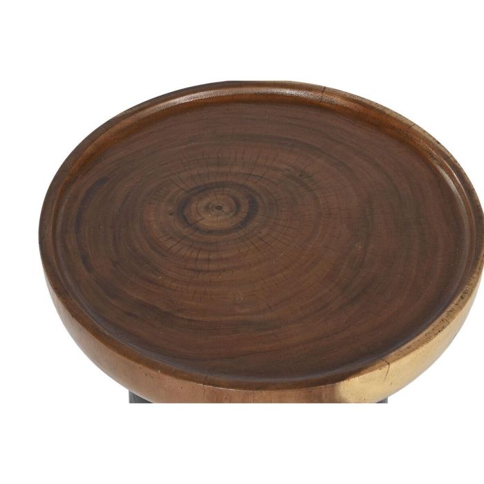 Mesa auxiliar Home ESPRIT Marrón Negro 39 x 39 x 35 cm 3