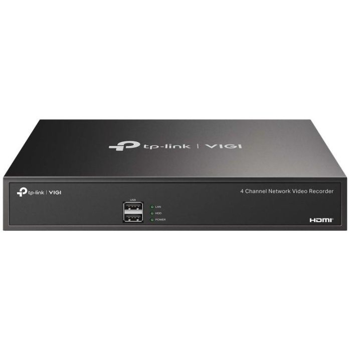TP-LINK VIGI NVR1004H Grabador de Video en Red de 4 Canales, Resolución hasta 8MP, Ancho de Banda Entrante 80 Mbps, Capacidad 10TB