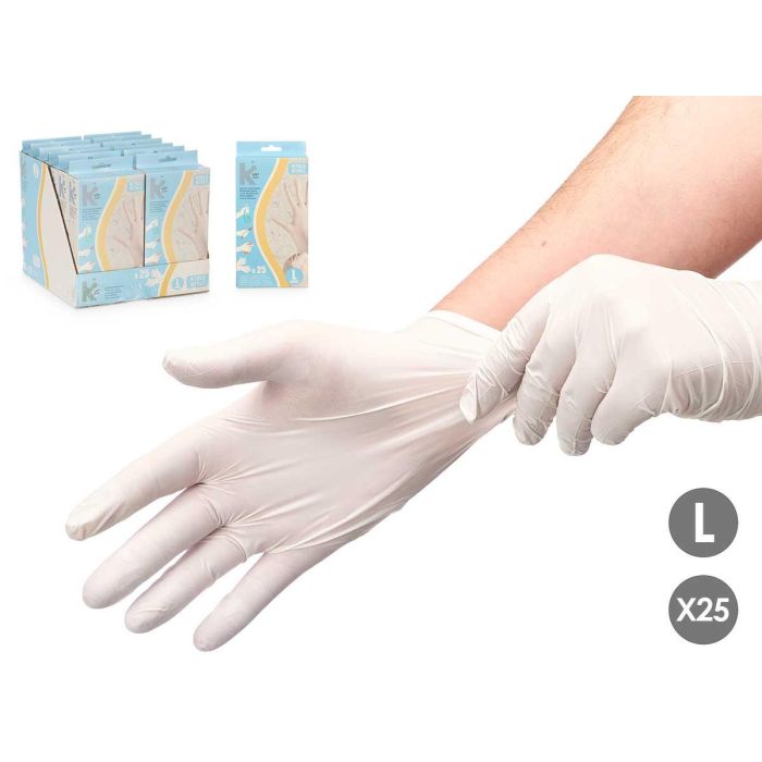 Guantes de Nitrilo Talla L - Pack de 25 - Arte Regal - 11x22x4 cm (12 Unidades) Guantes de Nitrilo Talla L - Pack de 25 - Arte Regal - 11x22x4 cm (12 Unidades)