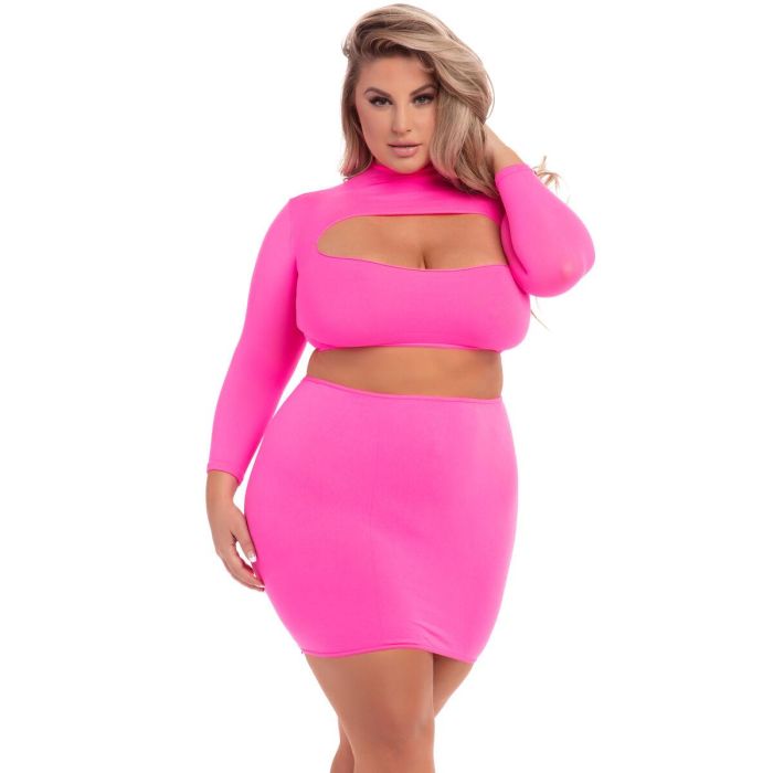 Conjunto de Lencería Pink Lipstick Rosa (3XL/4XL)