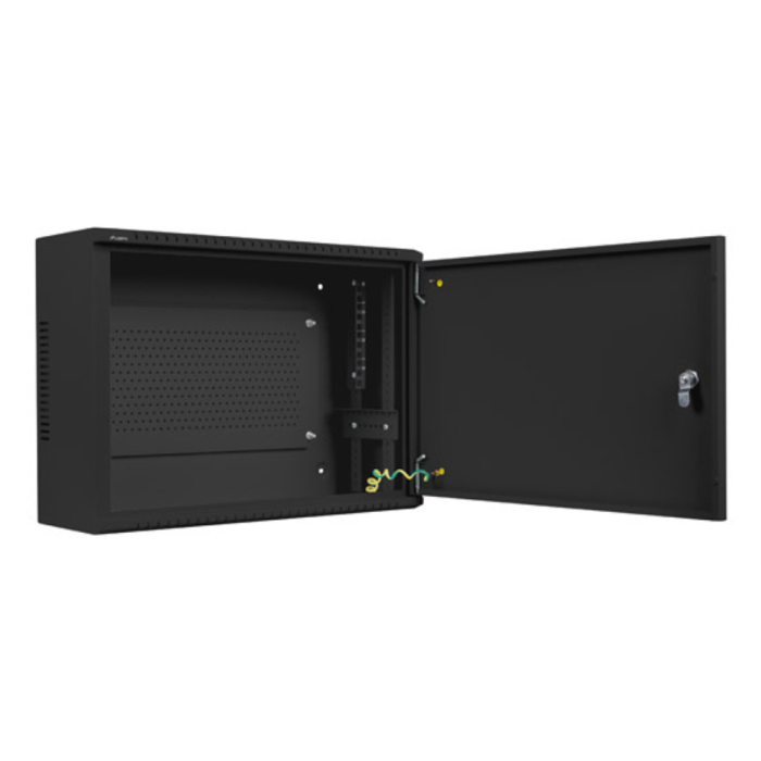 Lanberg WAF1-5203-04-00B Armario Rack de Pared 4U con Bloqueo de Teclado y Rieles, Capacidad 60 kg, Protección IP20, Color Negro 1