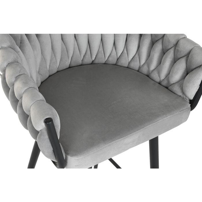 DKD Home Decor Taburete Moderno de Poliester y Metal Gris Negro 58x53x101 cm Altura Asiento 76 cm Desmontable 3 DKD Home Decor Taburete Moderno de Poliester y Metal Gris Negro 58x53x101 cm Altura Asiento 76 cm Desmontable 3