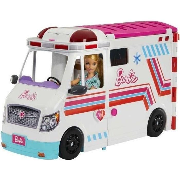 Barbie - Set de vehículo médico con ambulancia y clínica - Muñeca de moda - Barbie - HKT79 - BARBIE FASHION DOLL