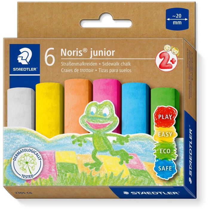 STAEDTLER Tiza de calle Noris junior 6 piezas surtidos para niños y niñas de 2+ años