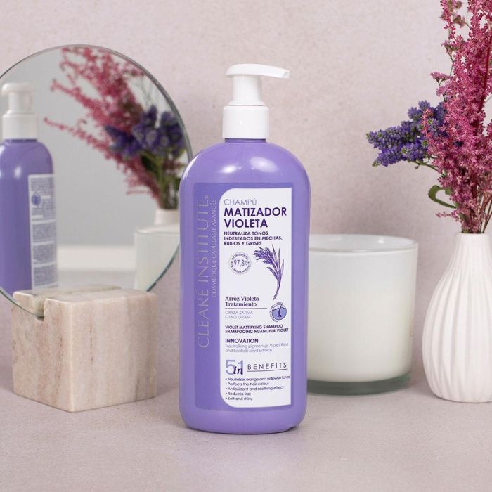 Clearé Institute Champú Matizador Violeta 400 ml - Neutraliza Tonos No Deseados y Potencia el Brillo 2