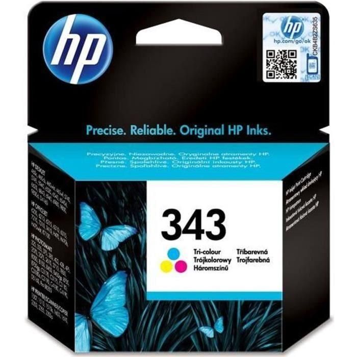 Cartucho de tinta original HP 343 de tres colores para HP Photosmart 2570 / C3170 y HP PSC 1510/1600 (C8766EE)