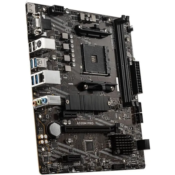 Msi Placa Base A520M Pro Socket AM4 Formato Micro ATX para AMD Ryzen 3ª y 5ª Generación 2