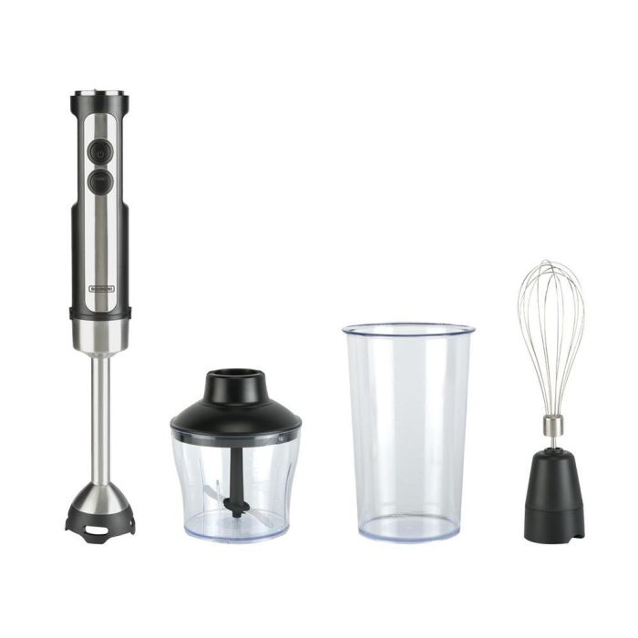 Bourgini Batidora de Mano 1200W con Accesorios (Picadora 600ml, Vaso 800ml, Batidor)