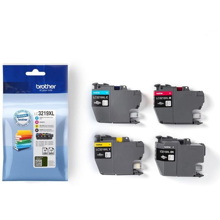 Brother Tinta LC-3219XLVALDR Value Pack Negro, Cian, Magenta, Amarillo Rendimiento 3000 Negro 1500 Color Original 2 Brother Tinta LC-3219XLVALDR Value Pack Negro, Cian, Magenta, Amarillo Rendimiento 3000 Negro 1500 Color Original 2